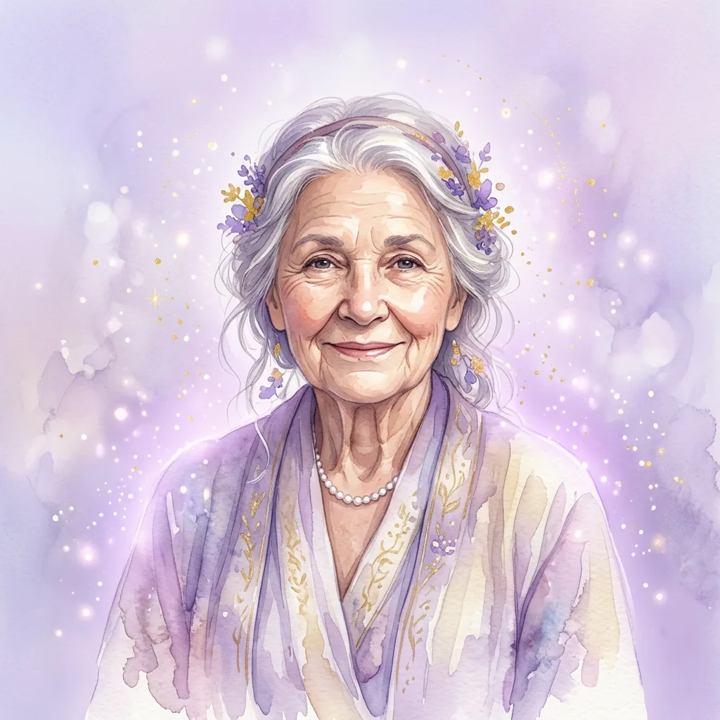 Illustrated portrait of a compassionate psychic reader
